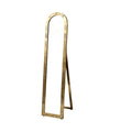 Elegant Arched Full-Length Standing Mirror with Decorative Gold Frame