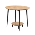 Minimalist Round Coffee Table with Two-Tier Design and Wooden Top