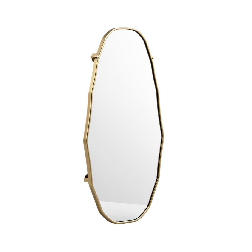 Modern Geometric Mirror with Gold Frame