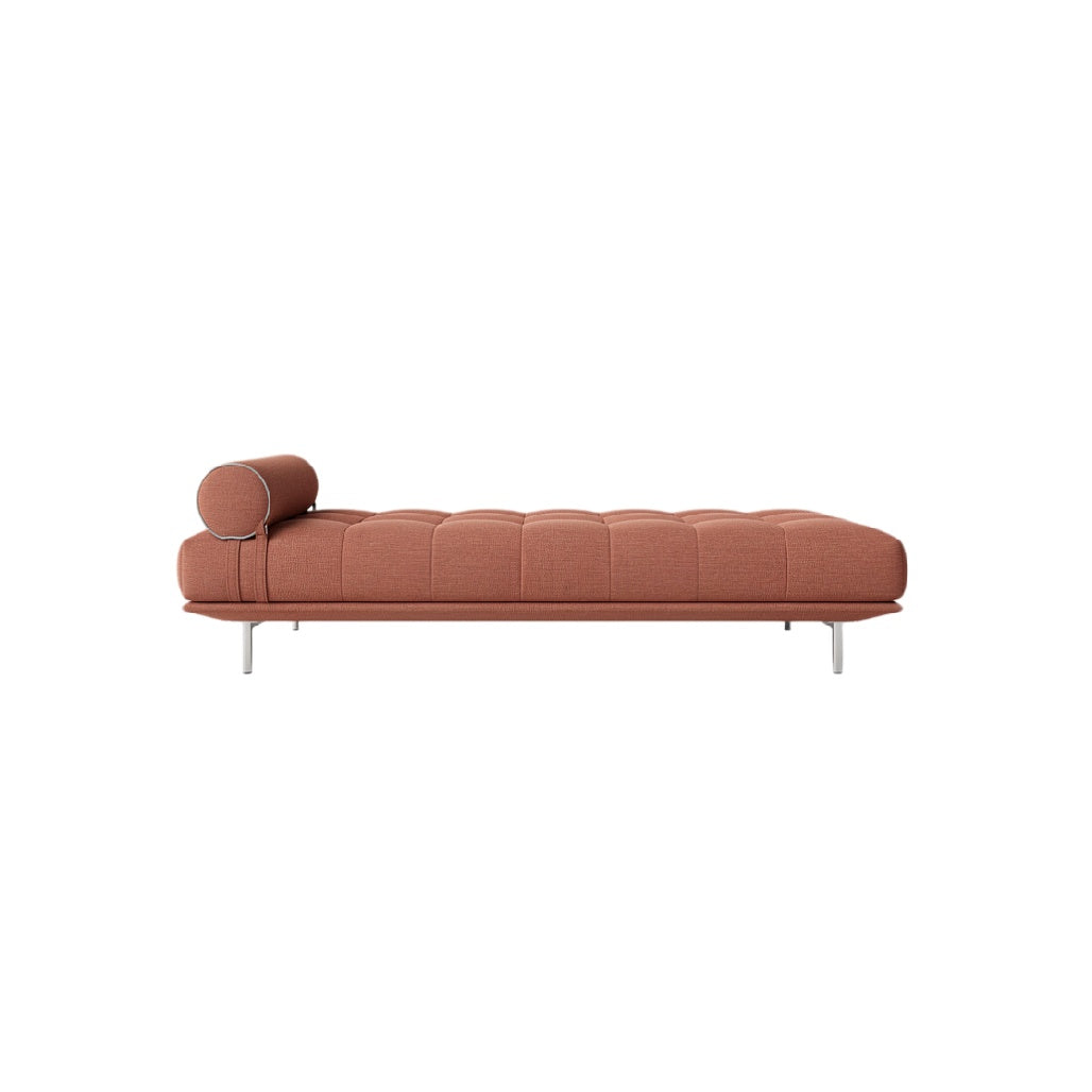 Modern Minimalist Sofa with Rolled Arm and Textured Upholstery